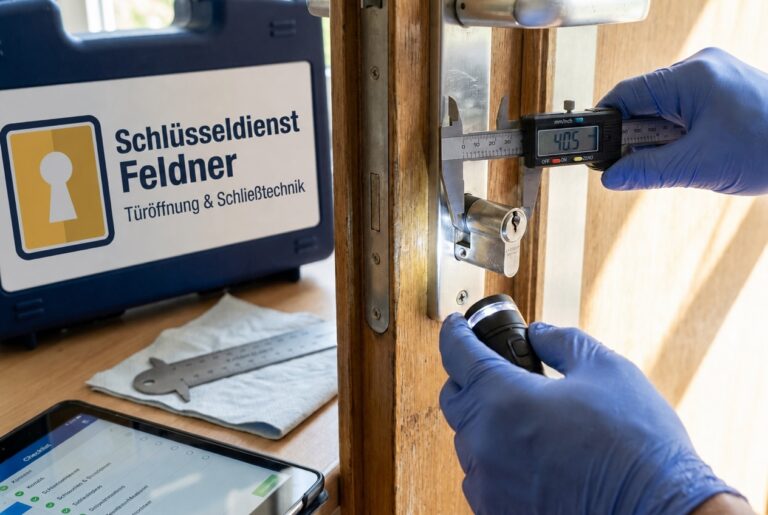 Nahaufnahme einer strukturierten Messung am Schließzylinder